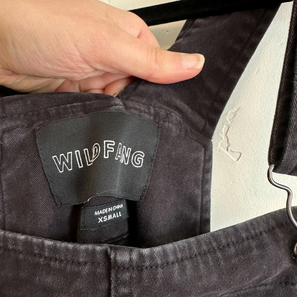 Wildfang | Essential Straight Leg Utility Cotton Denim Overalls in Black‎
